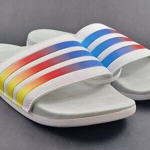 Adidas Adilette Comfort Slides Slip On Multicolor Sandals Size 12